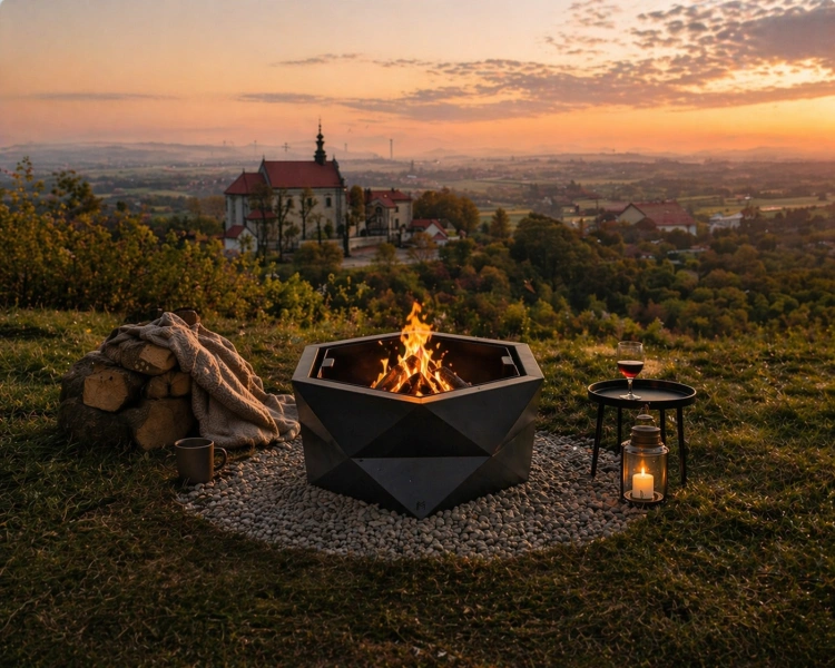 FERO na działce — widok, ogień, spokój.