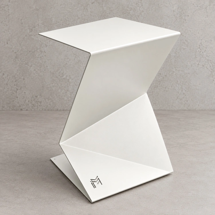 FOLD SIDE – stolik boczny w kolorze białym RAL 9010