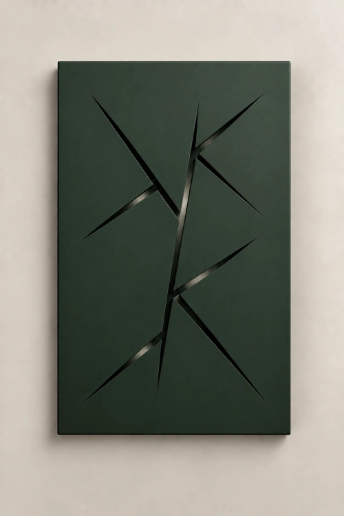 Metalowy obraz FOLD ART – ciemna zieleń RAL 6009