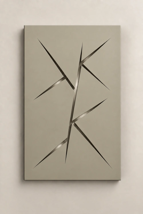 Metalowy obraz FOLD ART – beżowo-szary RAL 7032